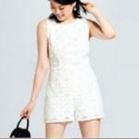 all white shorts romper